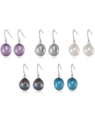 Honora Dark Palette Freshwater Cultured Pearl Dangle Earrings Set