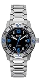 Club Boys Stainless Steel Bracelet Watch, 100 m, Calendar, Black / Blue Dial