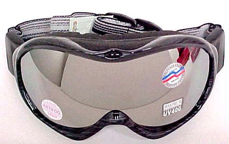 Black Silver Streak Ski Goggles Mirrored Lenses Skiing by Coolstuff4U