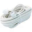 15FT 6-WIRE Tele Line Cord Wht Premium Retail Blister Pack