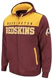 NFL Men's Washington Redskins End Zone All Pro Full Zip Hood (Maroon, Large)