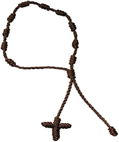 Brown Decenario Cross Friendship Rosary Thread Pulseras Bracelet By Knotted