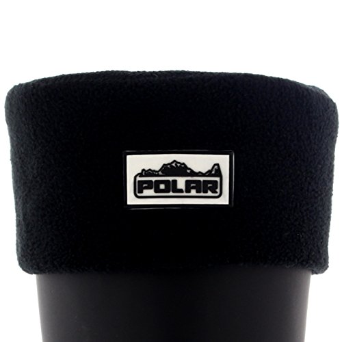 Womens Thermal Fleece Welly Wellington Boot Warm Cosy Soft Wellie Socks - Black - US-M