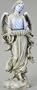 24.5" Joseph's Studio Angel Garden Statue with Solar Blue LED Lighted Bird Bath