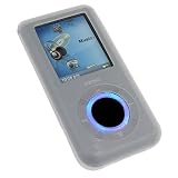 Accessory Bundle Kit for Sandisk Sansa E200, E250, E260, E270, E280, E200r, E250r, E260r, E270r, E280r Mp3 Music Player- Soft Flexible Transparent Clear/ White Silicone Skin Case + Premium Ultra- Clear Reusable LCD Screen Protector
