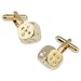 Swarovski Type Crystal Dice Cufflink By Enrico Pardini - Gold Metal