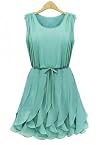 Ruffles Pleated Chiffon Dress