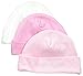Gerber Baby Girls' 3 Pack Textured Knit Cap