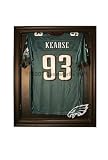 Philadelphia Eagles Football Jersey Display Case Cabinet Style with Black Finish Frame