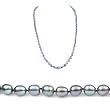 Single Strand 22 Inch 6-7mm Black Oval Shape Freshwater Cultured Pearl Necklace