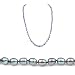 AugustinaJewelry Single Strand 22 Inch 6-7mm Black Oval Shape Freshwater Cultured Pearl Necklace