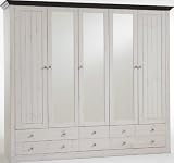 Steens 31711513 Kleiderschrank Monaco 201.5 x 228 x 60 cm in Kiefer massive,wei&szlig; und dunkelbraun