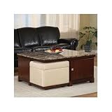 Stonegate Cherry Coffee Table W 2 Ottomans on Casters By Powell Furniture