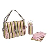 Kalencom - Laminated Buckle Bag - Monkey Stripes-Pink