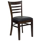 HERCULES Ladder Back Walnut Wood Chair with Black Vinyl Seat - XU-DGW0005LA ....