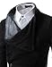 (GD93) Slim Stylish Unbalanced Metallic Leather Point Knitted Cardigan Sweaters Black US 2XL(Tag Size 3XL)