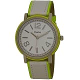 Henley Ladies Neon Yellow Round Brushed Chrome Case