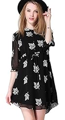 Chiffon Summer  Mini Dress  With Pearls