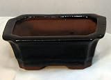 41t5 F7OZSL. SL160  Small Ceramic Bonsai Pot   4 1/2 x 3 1/2 x 1/3/4   Rectangle Black