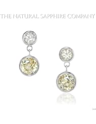 1.94ct. Natural Yellow Sapphire and 0.64ct. Natural White Sapphire Earring