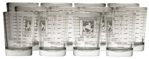 Espresso Supply 902150 4-Ounce Logo Shot Glass, Set of 12