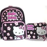 Hello Kitty White Flowers Backpack Lunch Bag