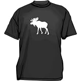Moose With Antlers Silhouette Men's tee Shirt in 12 colors Small thru 6XL at 99 VOLTS