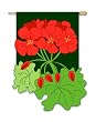 Geraniums Garden Size Applique Flag Geraniums Garden Size Applique Flag