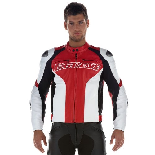 Dainese Racing Pelle Leather Motorcycle Jacket (52 EURO/42 US, Red)