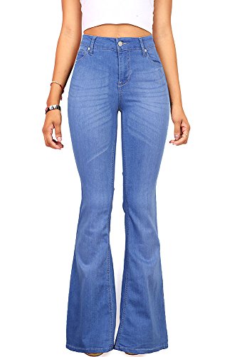 Celebrity Pink Women's Juniors High Waist Fitted Flare Bottom Jeans