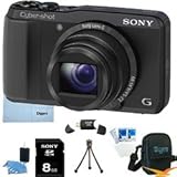 Sony Cyber-shot DSC-HX20V HX20 DSCHX20V 18.2 MP Exmor R CMOS Digital Camera with 20x Optical Zoom and 3.0-inch LCD (Black) BUNDLE with Sony 8GB Card, Card Reader, Case, Mini Tripod, LCD Screen Protectors, Lens Cleaning Kit, Microfiber Cleaning Cloth