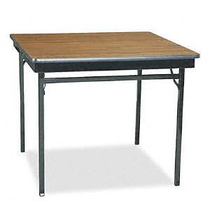 Square Folding Table - Walnut/ Black (36")