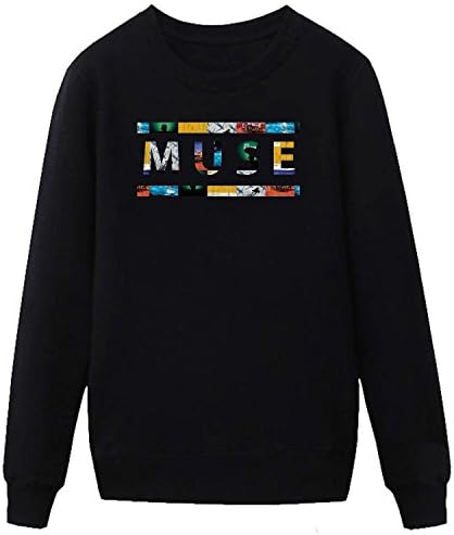 HADK Men's Muse Drones World Tour 2015 Fleece Crewneck Sweatshirt black L