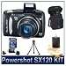 Canon Powershot SX120IS Digital Camera Bundle w/ 4GB SD Memory, Card Reader, Case, Tripod and Lens Cleaning Kit