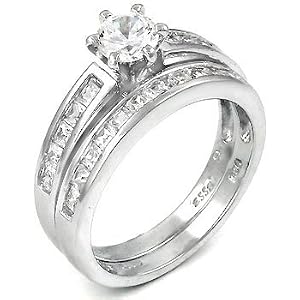 Sterling Silver Cubic Zirconia CZ Wedding