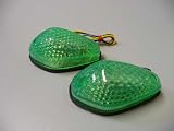 Turn Signals - GREEN Lenses - Universal Motorcycle Lights - Honda CBR 600rr 1000rr, Suzuki GSXR 600 750 1000, Yamaha YZF R1 R6, Kawasaki Ninja ZX6r ZX9r ZX10r ZX12r ZX14