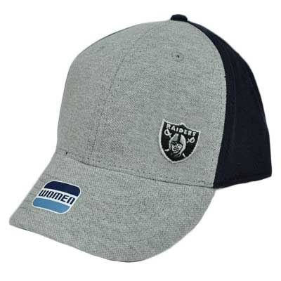 NFL Oakland Raiders Gray Black White Silver Womens Ladies Jersey Cotton Cap Hat