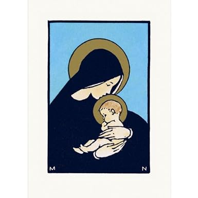 Virgin and Child Pack of 10 Christmas Cards (Large Rectangle)||RF10F