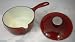 Tim Love Cottage Collection Cast Iron Enamel-Coated 2 Quart Saucepan Red