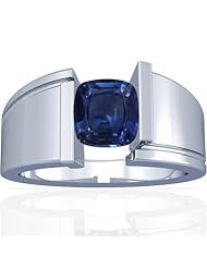 18K White Gold Cushion Cut Blue Sapphire Solitaire Ring (GIA Certificate)