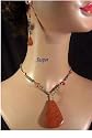 Semiprecious Stone Silver Jasper Necklace and Earring Set Hand Made