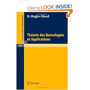 Theorie des Bornologies et Applications Hogbe-Nlend H.