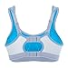 La Isla Women's No-Bounce Full-Support Racerback High Impact Sports Bra Light Blue 36DD