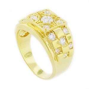 Great Style! Man Band/Ring - Pav&eacute; White CZs - GP Size 12