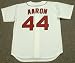 HANK AARON Milwaukee Braves 1960's Majestic Cooperstown Throwback Baseball Jersey, LARGE