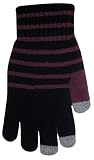 Boss Tech Products Cashmere Knit Touchscreen Gloves with Conductive Fingertips for Use with All Touchscreen Electronic Devices - Black and Purple (BTP-GLV-PRPBLK)