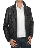 Forzieri Black Washed Leather Multi-pocket Jacket