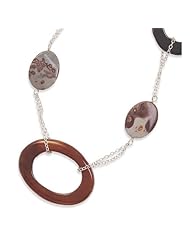 MMA Silver - 36 inch Jasper and Carnelian Necklace