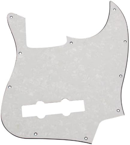 Generic White Pearl Pearloid Jazz Bass Pickguard 3Ply For Electric Bass Guitar