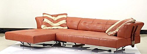 sofa sectional Italian red leather color steel frame hardwood